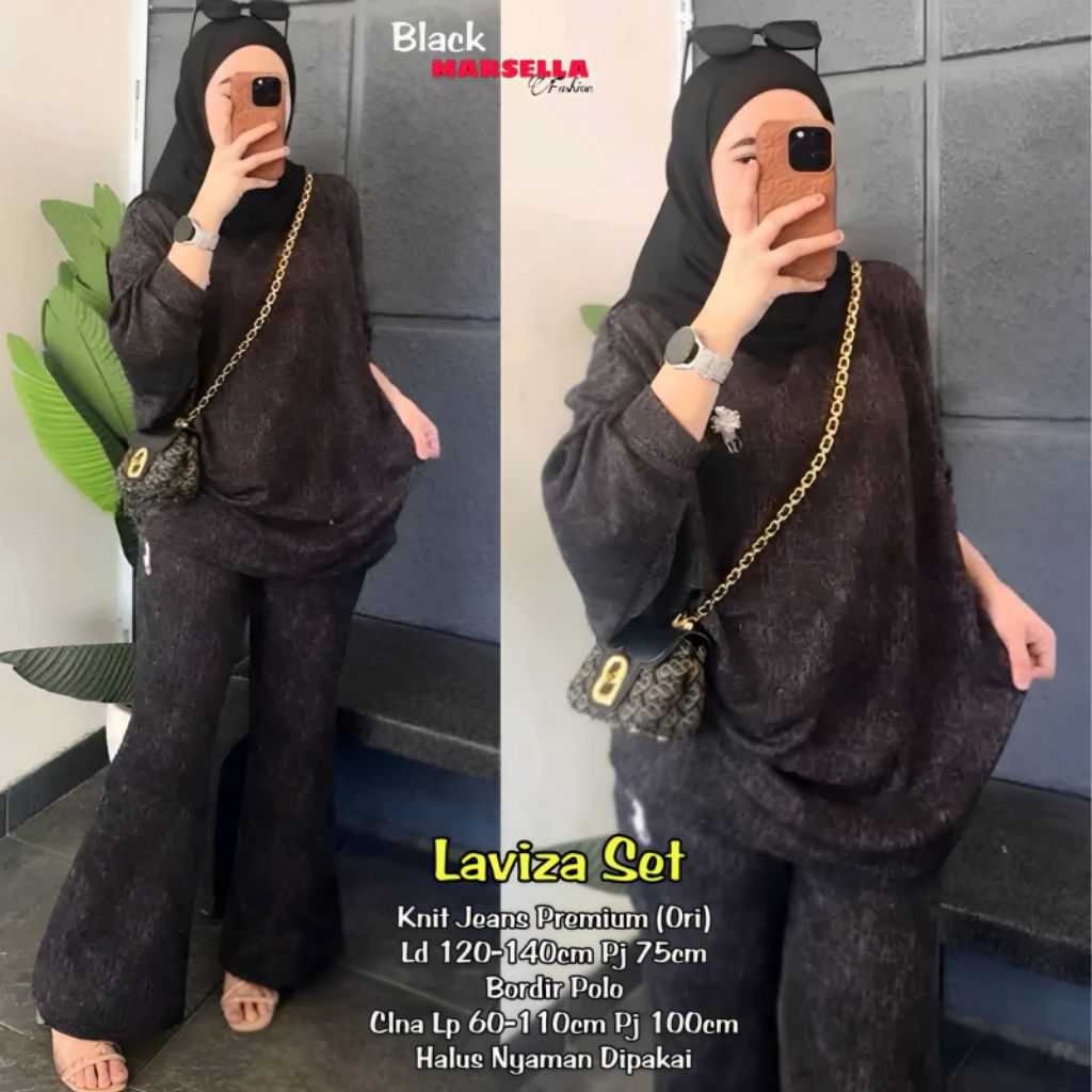 laviza set ORI Marsella / setelan kaos wanita / set knit wanita / setelan baju jumbo wanita