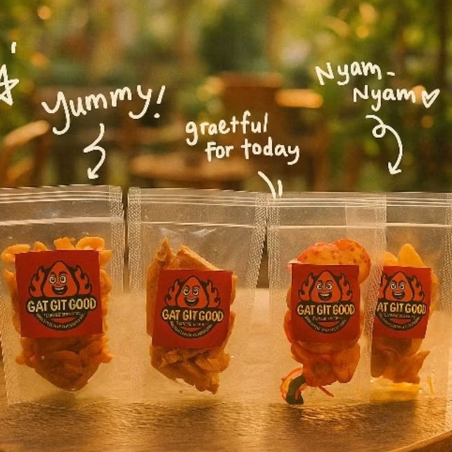 

!! Harga murah sudah dapat 250g !!"GAT GIT GOOD - Snack Pedas Gurih | Camilan Renyah Kekinian