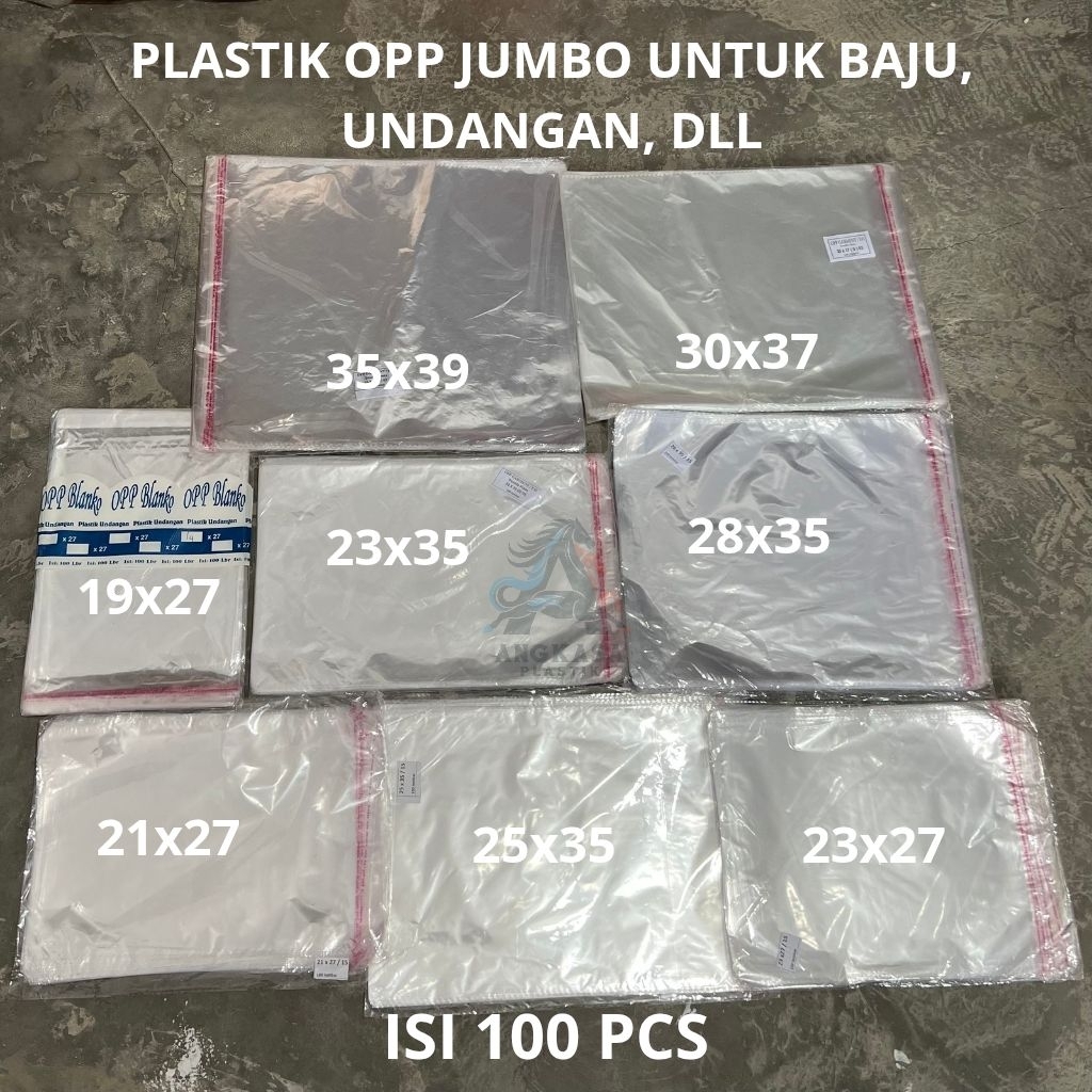 (100 pcs) plastik OPP lem 14x18 15x18 19x27 21x27 23x27 23x35 25x35 28x35 30x37 35x39 / plastik OPP 