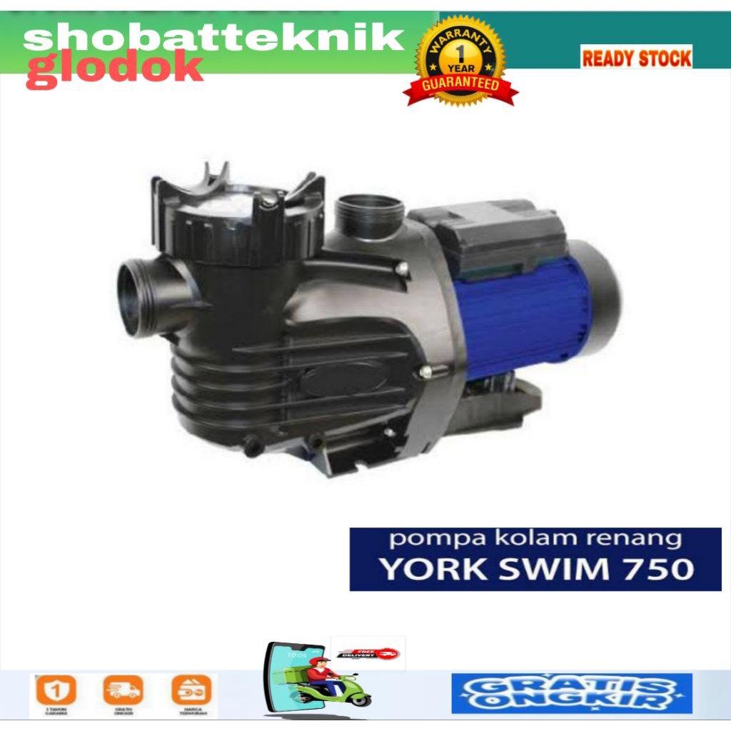 POMPA KOLAM RENANG YORK SWIM 750 1HP MesinPompa Air Kolam Renang