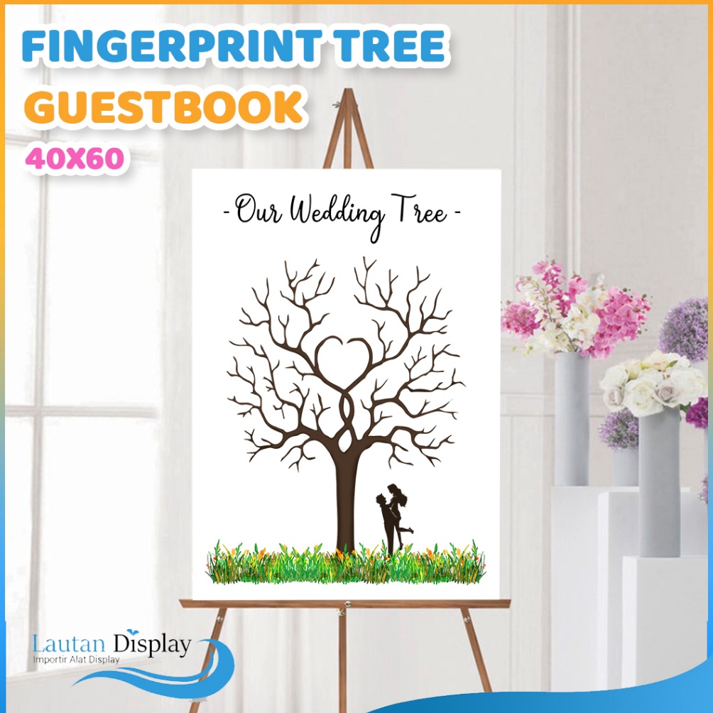 

KODE A35J Canvas Lukis Wedding Tree Fingerprint Kanvas Guest Book Lukisan Pohon Sidik Jari Buku Tamu Pernikahan Wedding Invitation 4x6 cm Tema Biru Pink Ungu Merah Rainbow