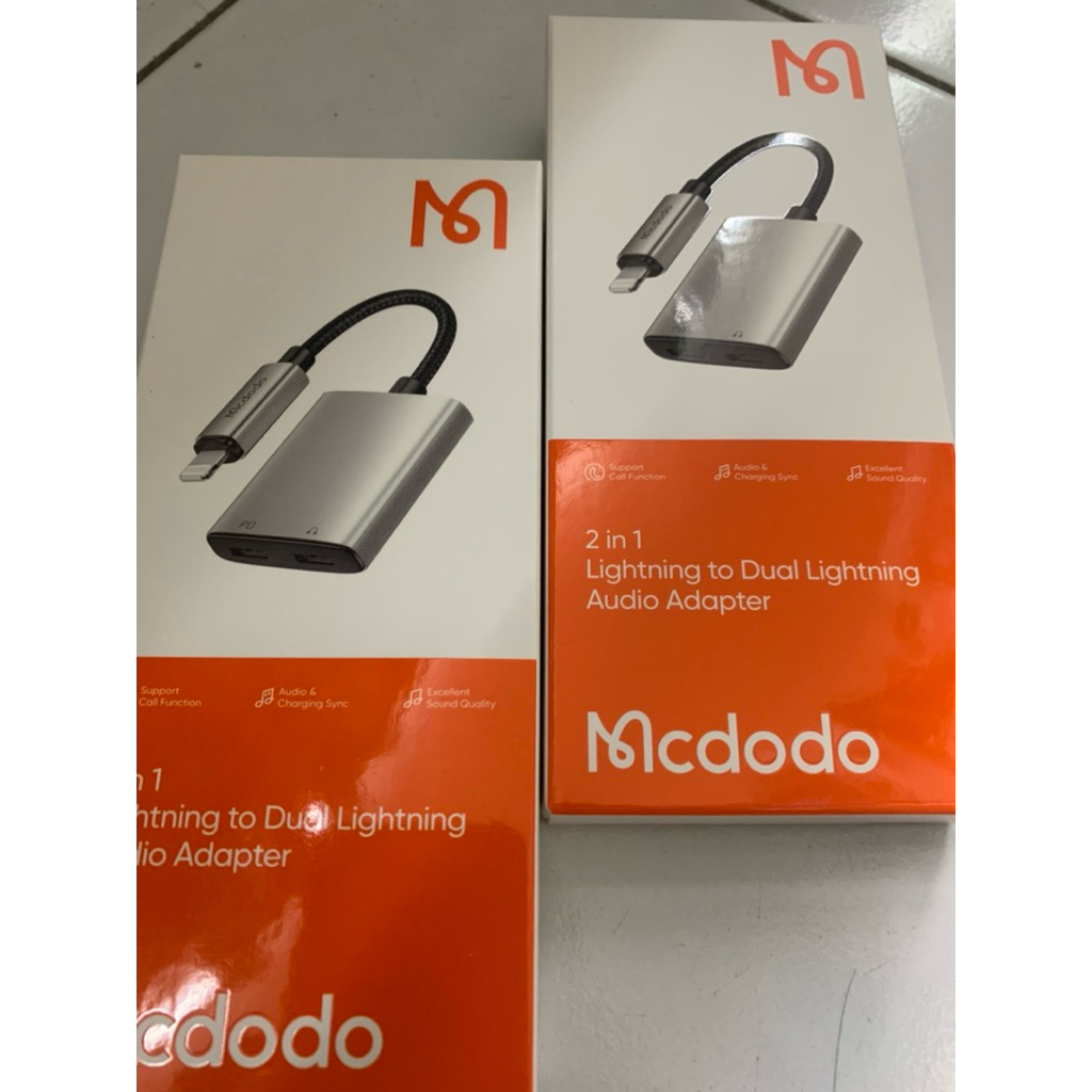 Splitter iphone mcdodo dual lightning - converter - connector iphone - adapter lightning konverter