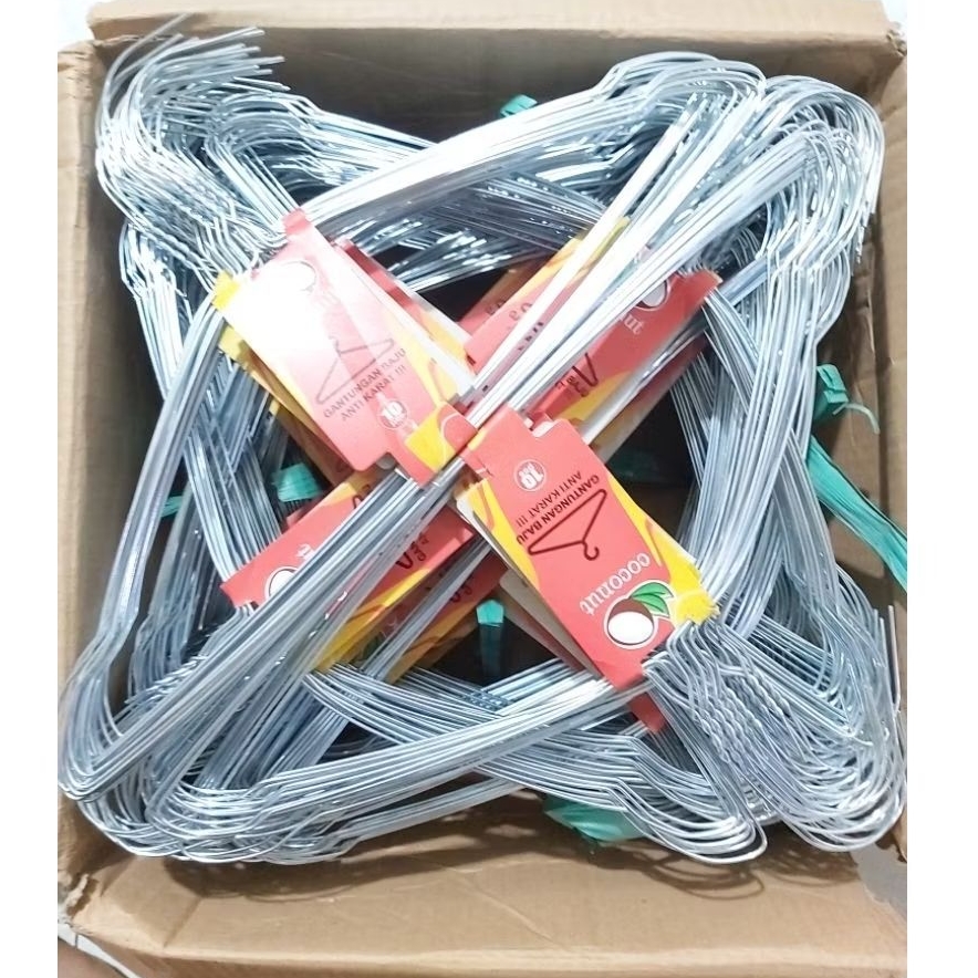 [10PCS] HANGER KAWAT 40 CM || GANTUNGAN BAJU DEWASA || HANGER KAWAT TEBAL