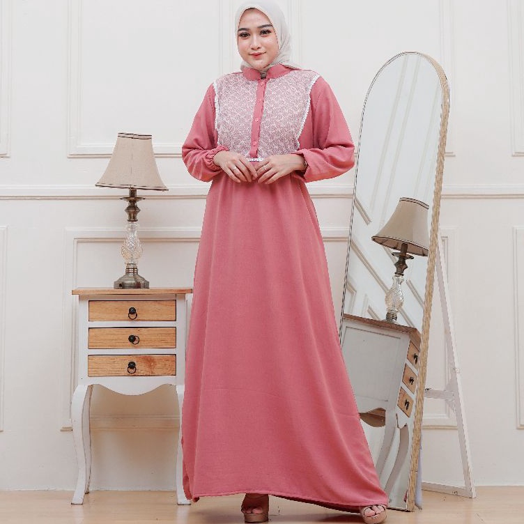 KODE T36K Anaf Gamis Jessica Gamis Crincle Borkat Pakaian Muslimah Dress Wanita Busui Longgar