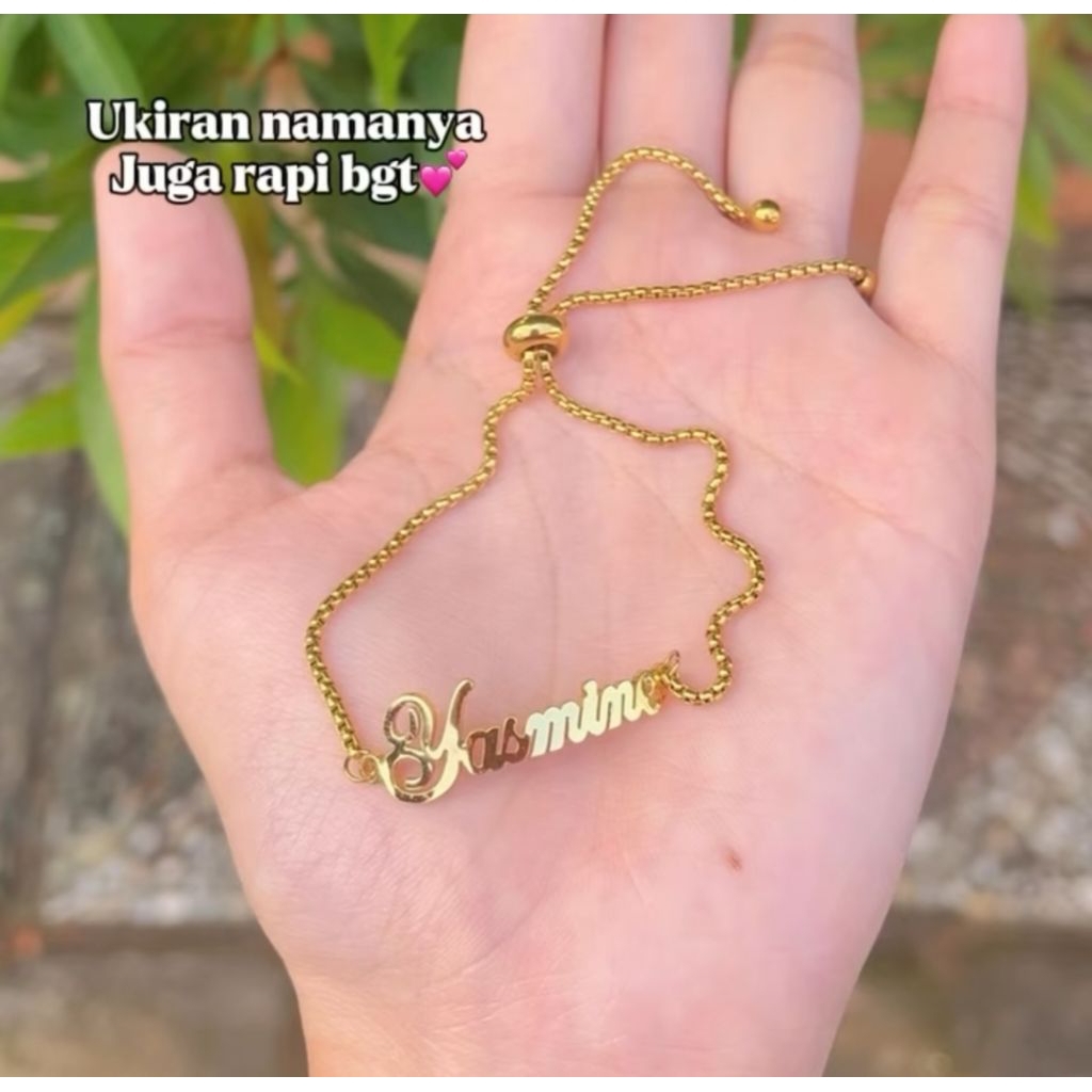 RF Jewelry - Gelang Nama Model Serut Custom nama titanium Luxury