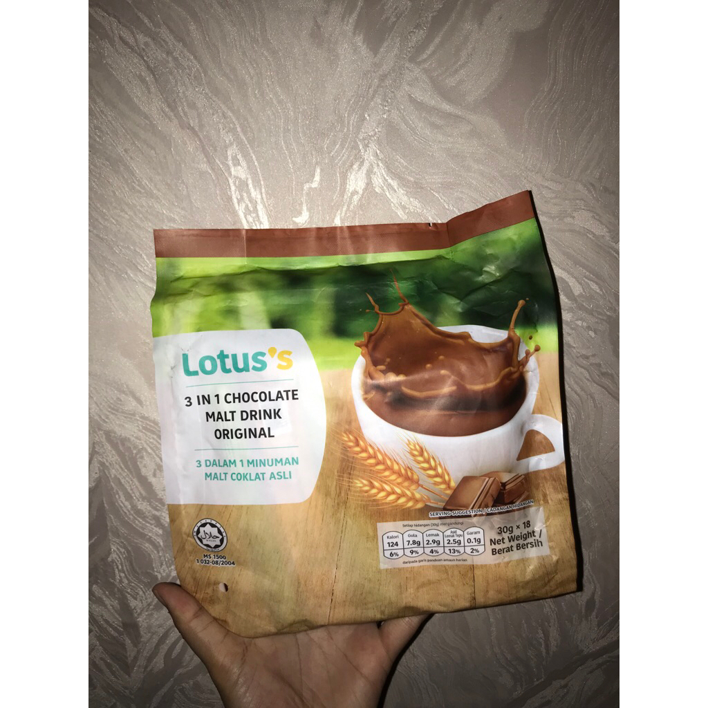 

Lotus chocolate malt drink original coklat malaysia