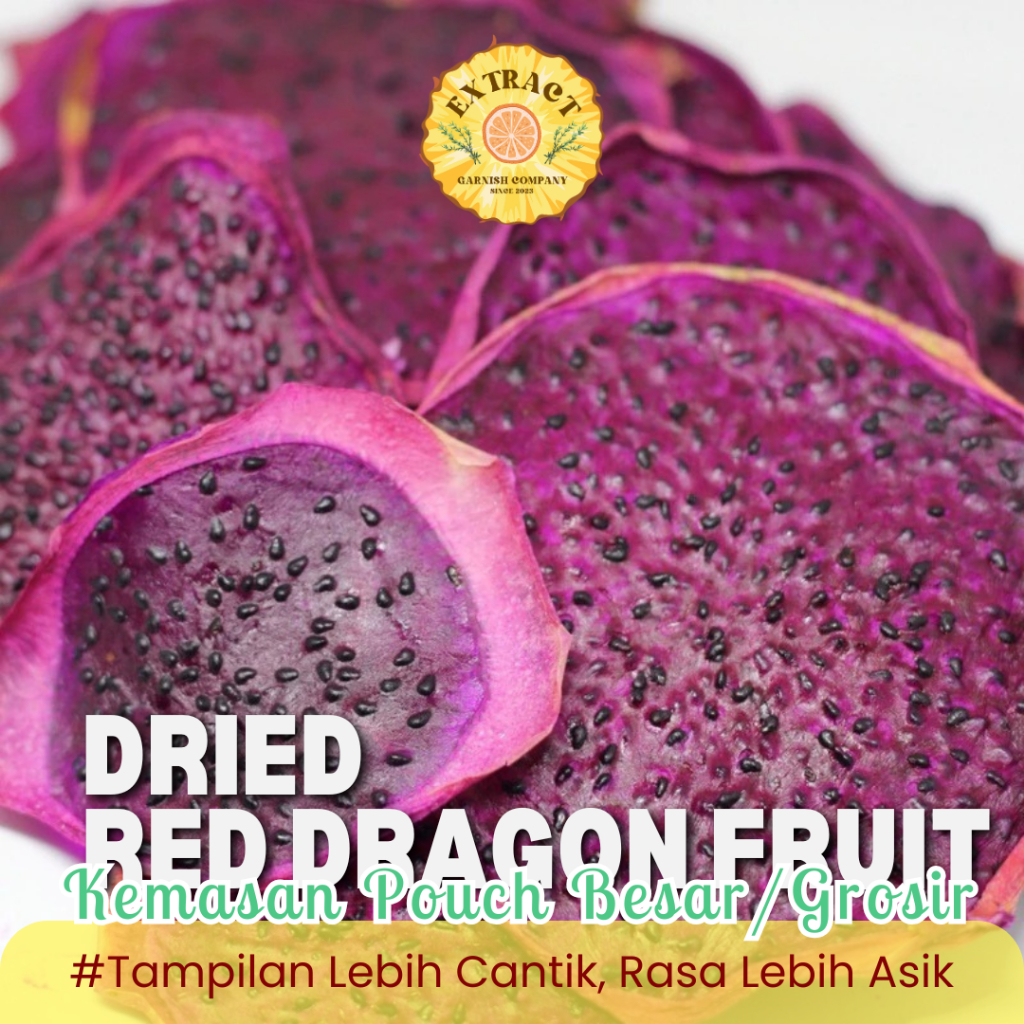 

[BUKAN KERIPIK] Premium Dehydrated Red Dragonfruit Slice Kemasan Grosir / Dried Dragonfruit / Buah Naga Kering