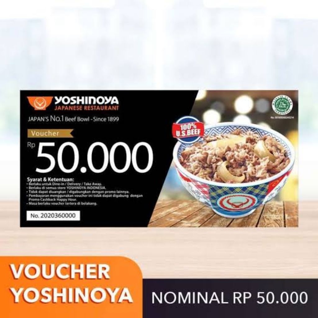 Voucher Yoshinoya 50 ribu / 50k