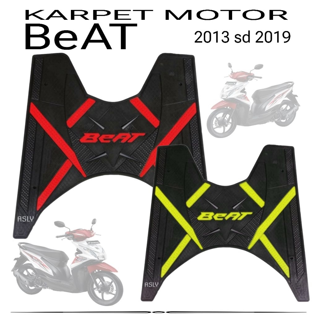 Karpet Motor Beat Fi Variasi Beat FGM Fi Bahan Karet Aksesoris Motor Beat Tahun 2013-2019