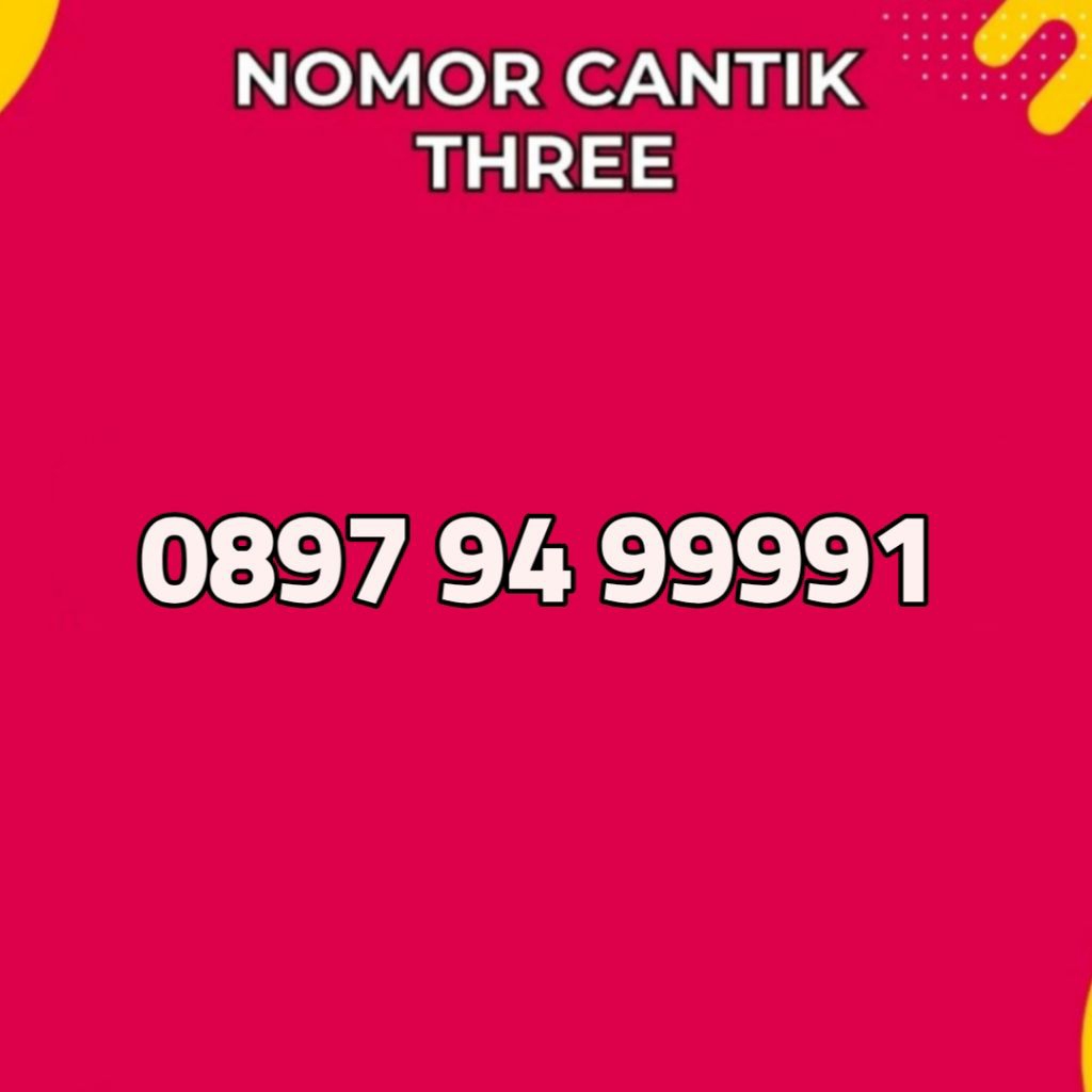 Nomor cantik 3 kw 9999 Perdana tri