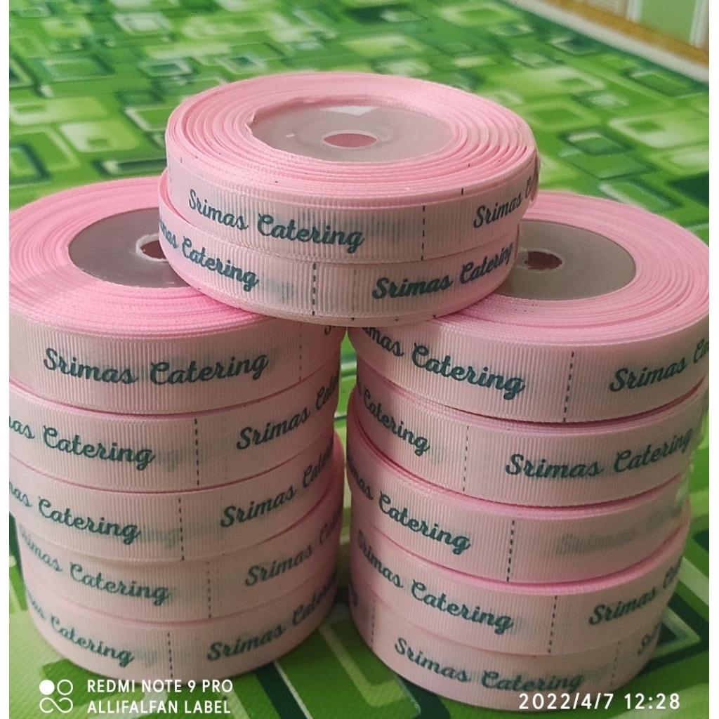 

Sablon pita grosgrain hijab ,merk baju dll