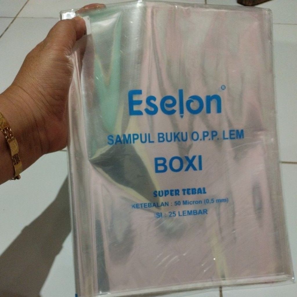 

sampul plastik Eselon,sampul O.P.P Lem ukuran boxy 1pack isi 25 lembar