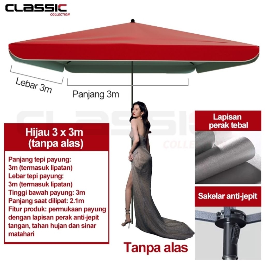 Payung Tenda atau Jualan Besar Ukuran 300cm