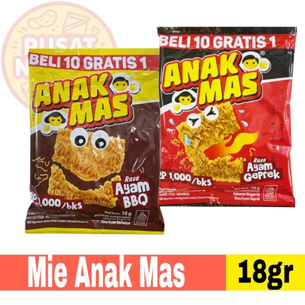 

ECERAN - Snack Mie Jadul Anak Mas 18gr Rasa Ayam BBQ / Ayam Geprek