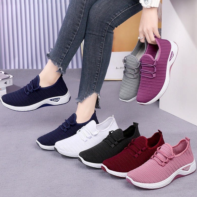 KODE I93Z  Sunly  SP44 Tanpa Kotak Sepatu Sneakers Wanita SIze 3642 Ada Warna Simple Polos Ringan Ol