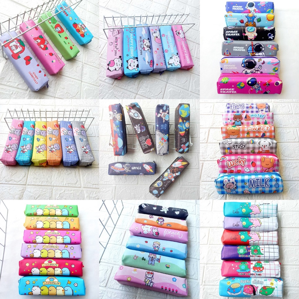 

KODE A75K 12 Pcs Kotak Pensil Anak Tempat Pensil Mini Motif Printing Lucu Grosir 1 Lusin