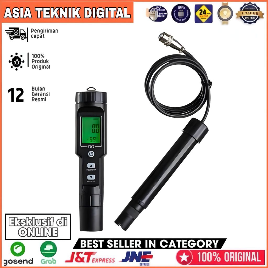 Bluetooth Dissolved Oxygen DO Meter pengukur oksigen dalam air