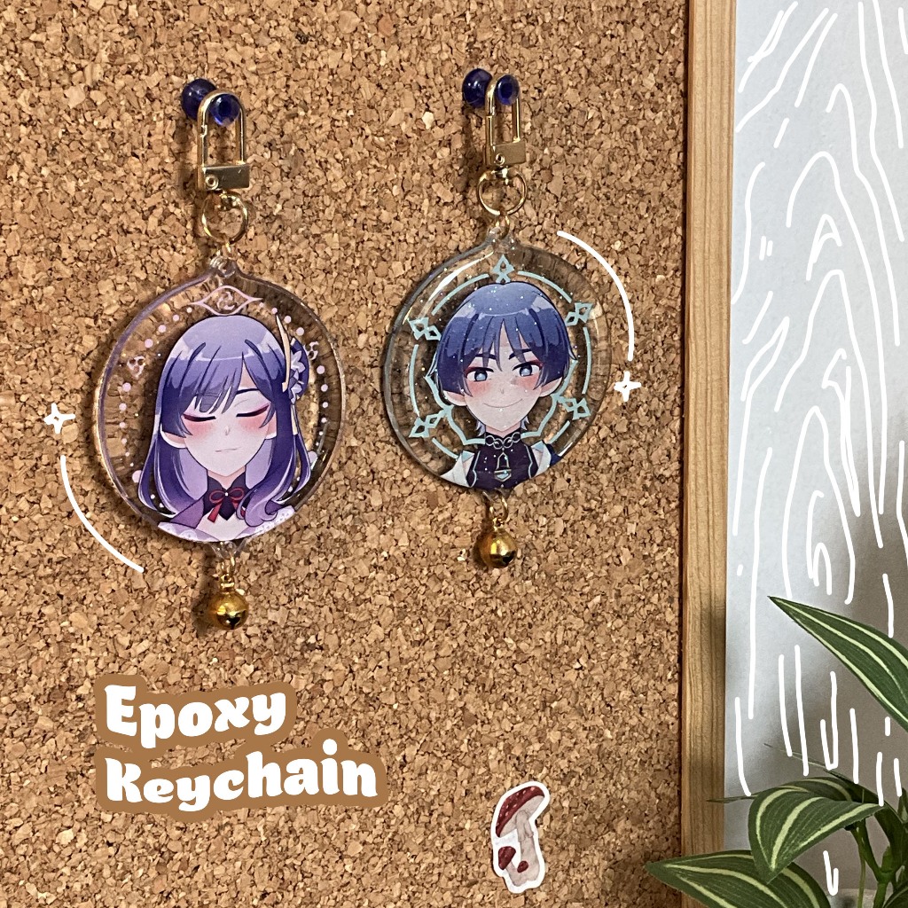 Genshin Impact : Eternity Epoxy Keychain | Raiden Shogun Ei, Wanderer Scaramouche