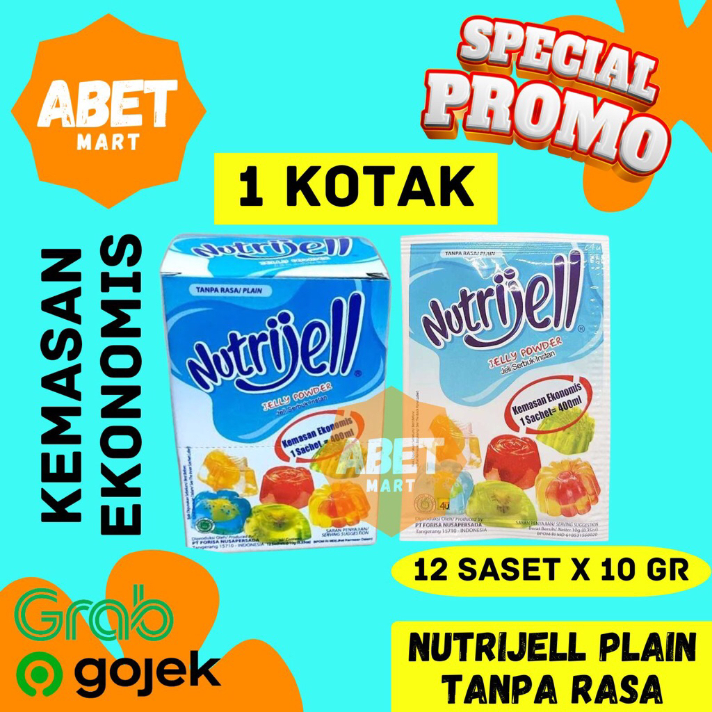 

Nutrijell Plain 10Gr Ekonomis 1Pak 12Pcs - Tawar Nutrij Jell Jelly 10 Gr Gram 1 Pak 12 Pcs Saset Sachet Biru Tanpa Rasa Box Kecil Mini Eko Dus Pudding Puding Agar Ager