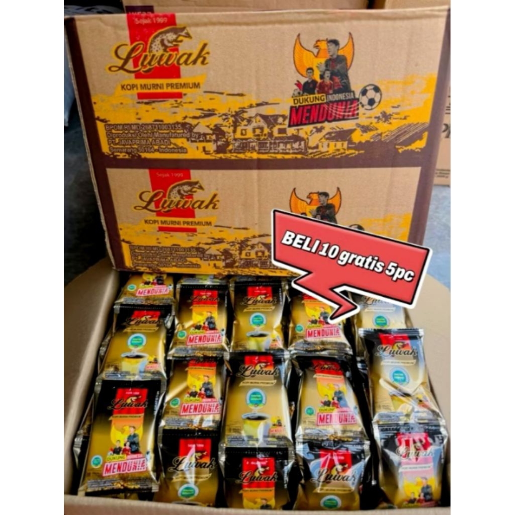 

(Beli 10 pcs Gratis 5 pcs) Ecer Luwak Kopi Murni Premium 6,5 gr