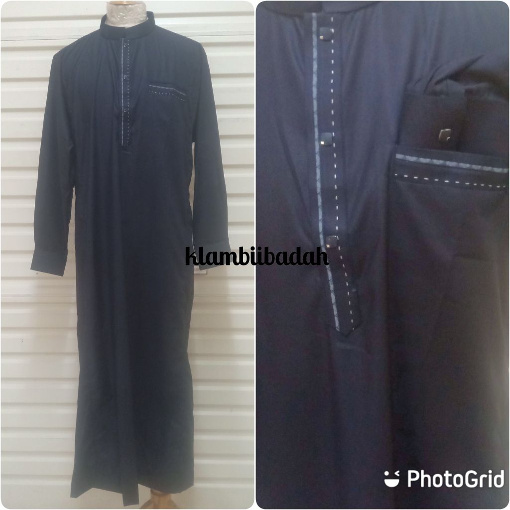 Gamis Pria Manset Hitam Benzema 901