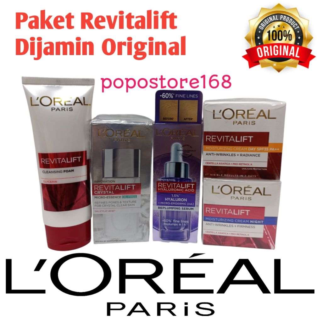 LOREAL REVITALIFT DAY CREAM SPF 35 PA++/ NIGHT CREAM/ FACE SERUM/ CLEANSING FOAM/ MICRO ESSENCE TONE