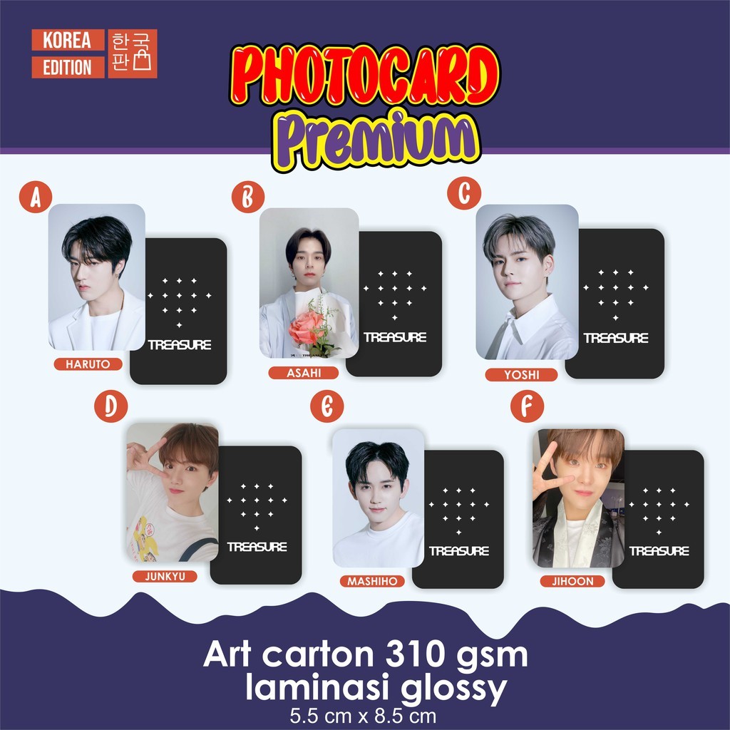 Photocard Treasure Profile Selca Teume Koleksi Kpop Haruto Asahi Yoshi Junkyu Mashiho Jihoon