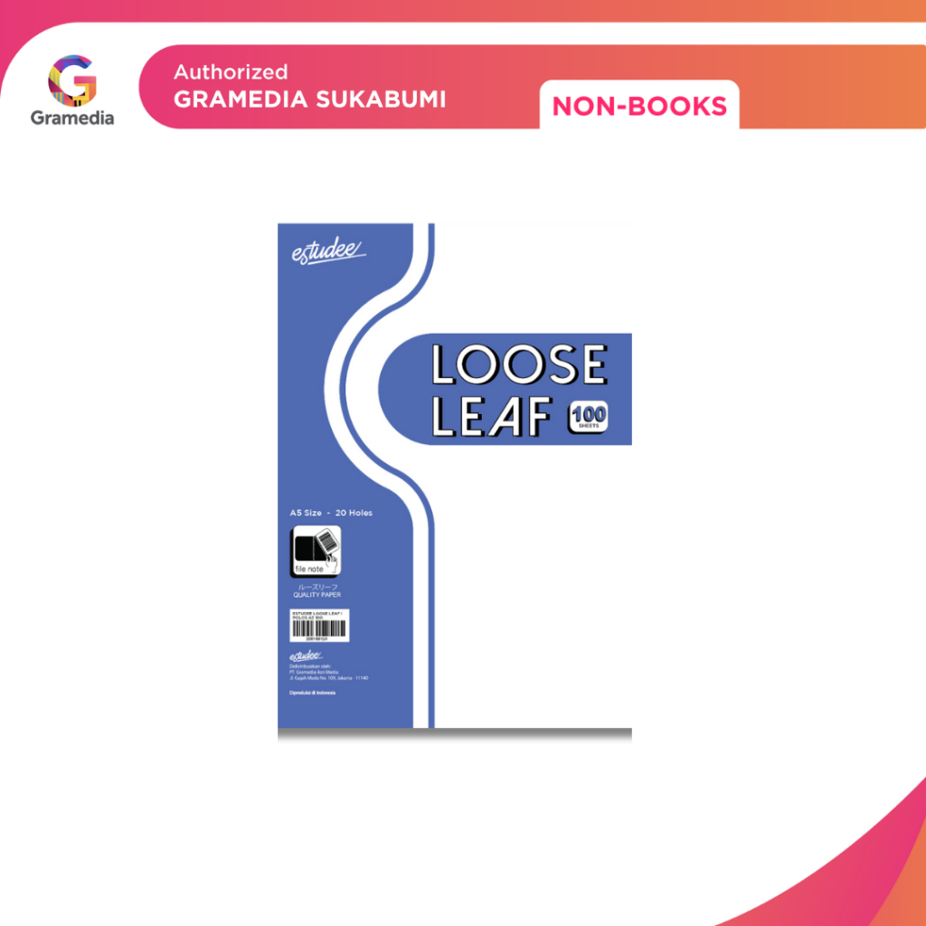 

Gramedia Sukabumi - Estudee Loose Leaf I Polos A5 100