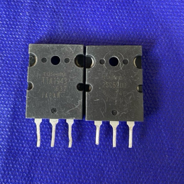 TRANSISTOR BEKAS POWER AMPLIFIER C5200 + A1943 CLASS H IMPORT ORIGINAL  KRISTAL CHIP  BESAR