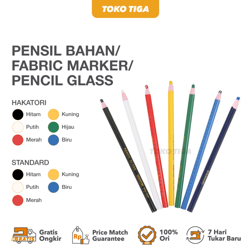 

Pensil Bahan / Fabric Marker / Pencil Glass Hakatori, Standard