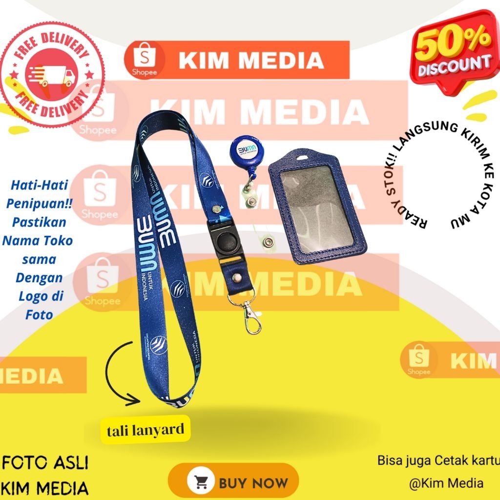 

Tali idcard PTDI BUMN / Lanyard ptdi bumn Ready grosir Gantungan kalung ptdi termurah satuan bisa