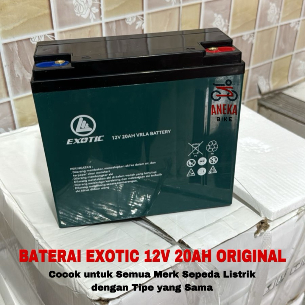BATERAI AKI EXOTIC ORIGINAL NEW 12V 20AH SATUAN 48v 20AH 1 SET 6-DZF-20 COCOK UNTUK SEMUA MERK SEPED