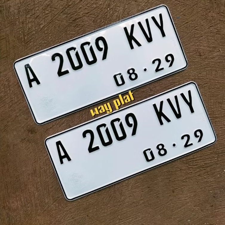 PLAT MOTOR PUTIH FONT TERBARU 2PCS
