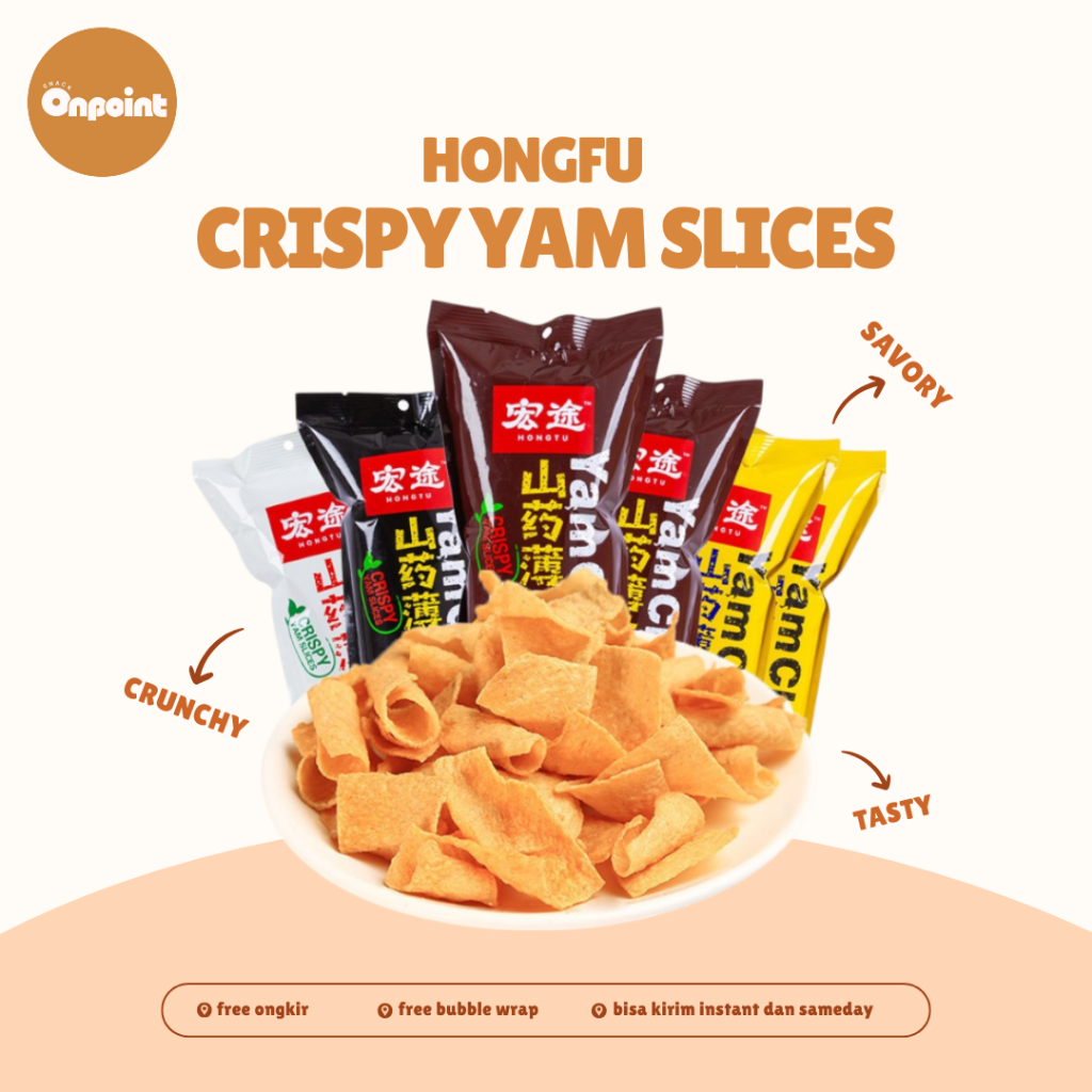 

Hongfu Crispy Yam Slices | Keripik Talas Aneka Rasa