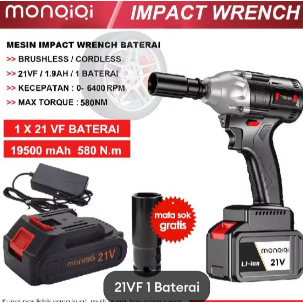 Impact Wrench Cordless Monqiqi