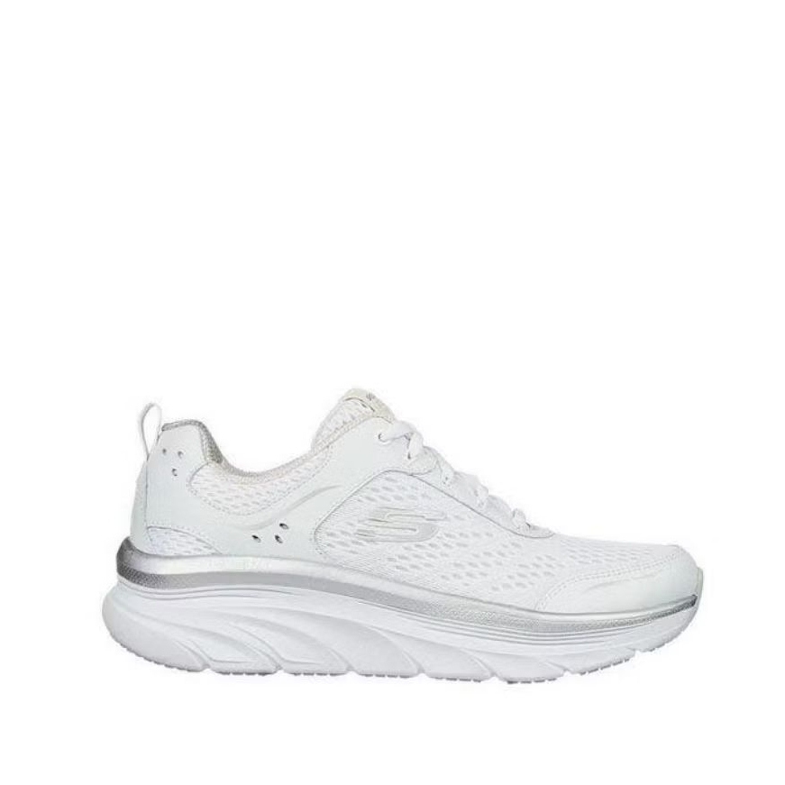 Skechers D'LUX Walker Women's Sneakers Shoes - White / Silverq1
