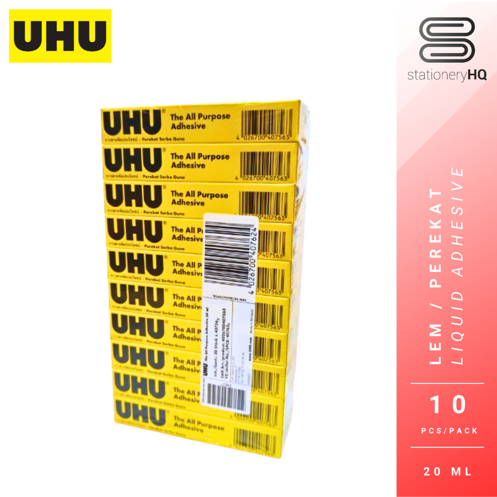 

(10 Pcs) UHU Lem Cair UHU All Purpose Adhesive 20ml