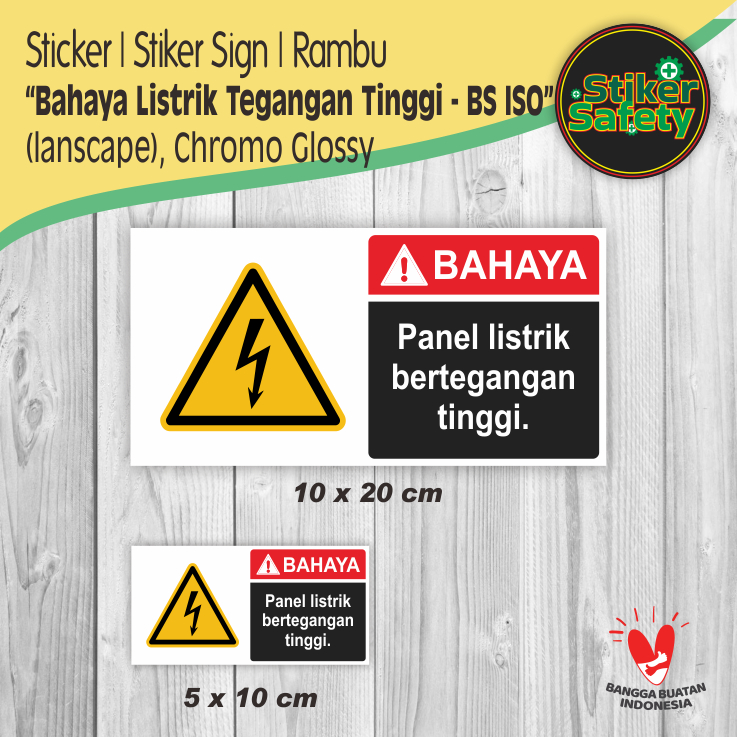 

Sticker Stiker Sign Rambu Bahaya Listrik Tegangan Tinggi - BS ISO (Lanscape)