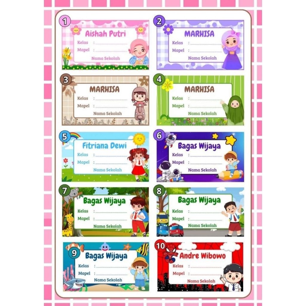 

STIKER BUKU PELAJARAN CUSTOM NAMA