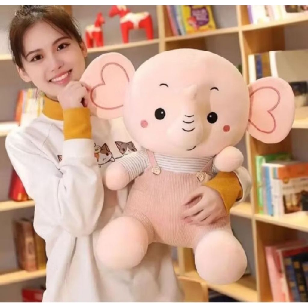 Boneka gajah duduk pake baju lucu dan imut/halus lembut/ new design/gajah miniso/ pas buat hadiah