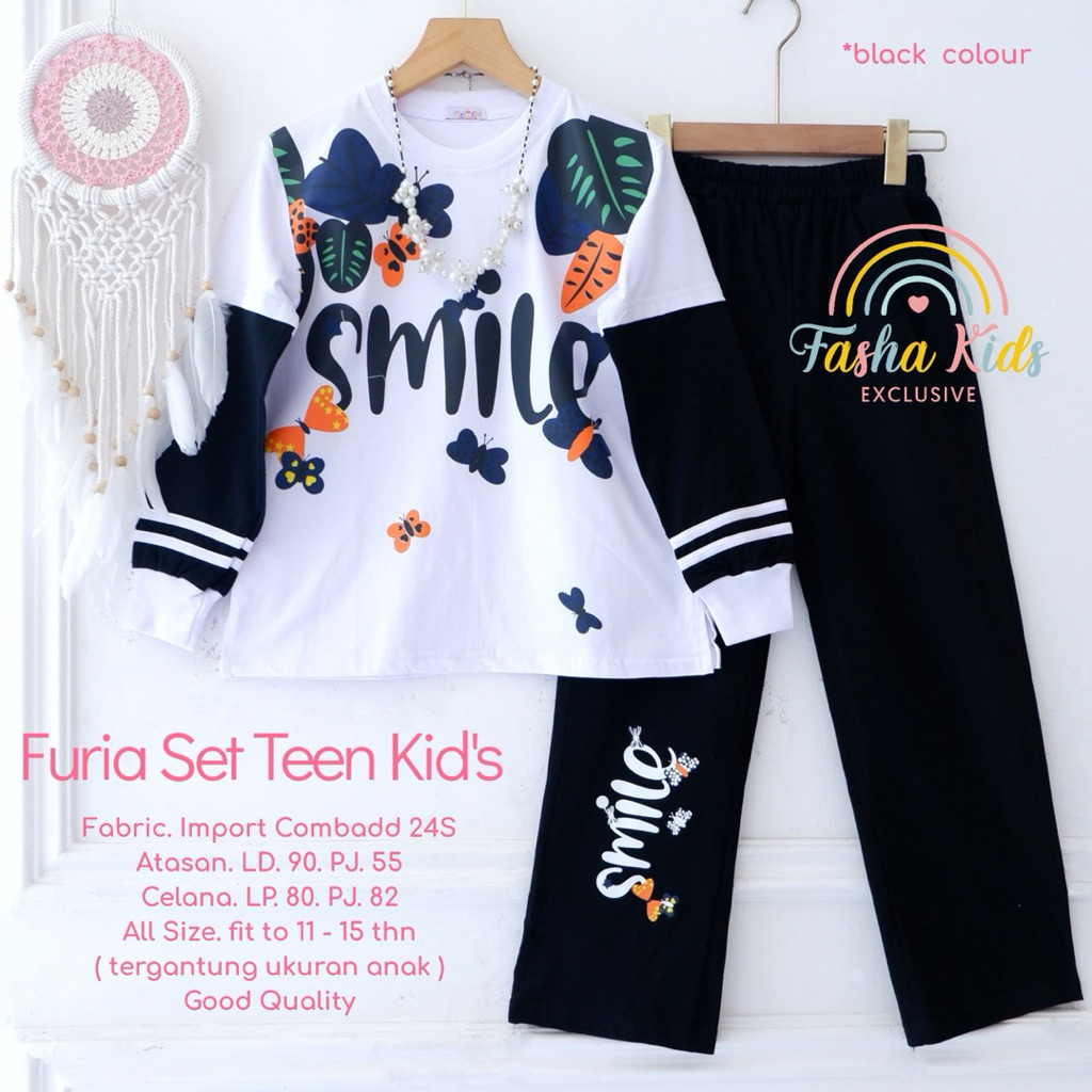 (SETELAN ANAK BAHAN KAOS COMBAD by FASHA KIDS & AMELIA KIDS) FURIA SET KIDS by FASHA KIDS