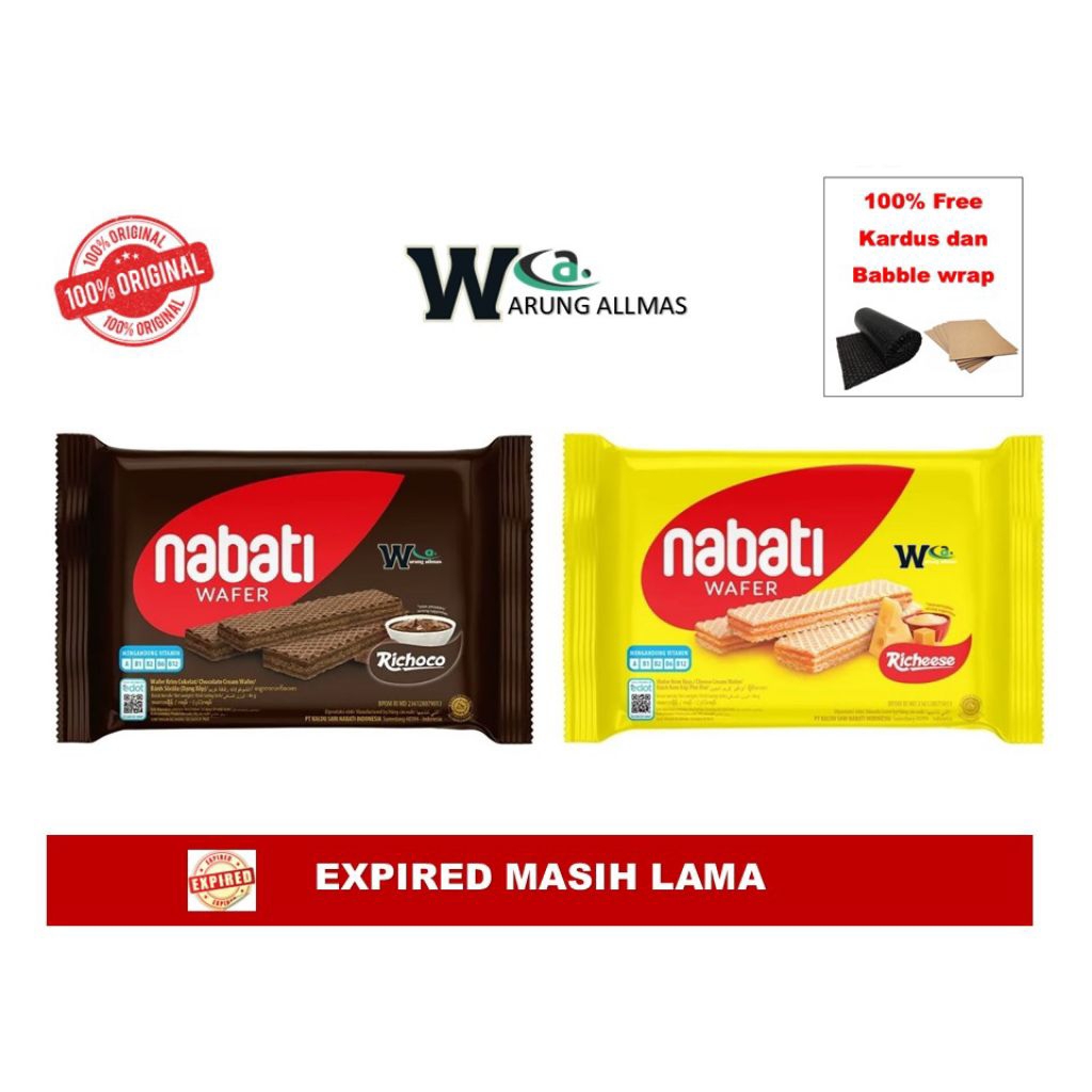 

Nabati Wafer Coklat dan Keju Kemasan 37g