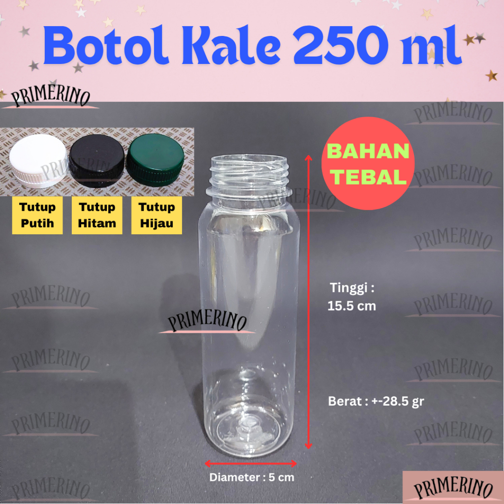 BOTOL KALE 250 ML BULAT TEBAL / BOTOL ALMOND BOTOL PLASTIK BOTOL MINUMAN / BOTOL MADU