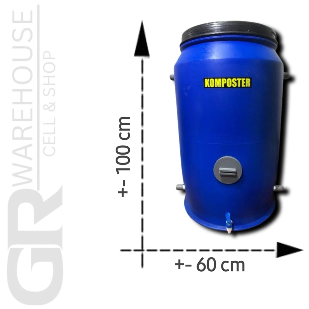 Komposter Tong Drum 200 Liter Tempat Pengolahan Sampah Rumahan