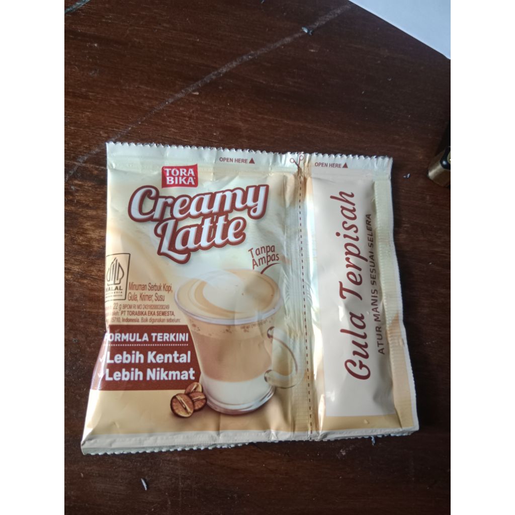 

kopi creme latte gula terpisah isi 10 pcs