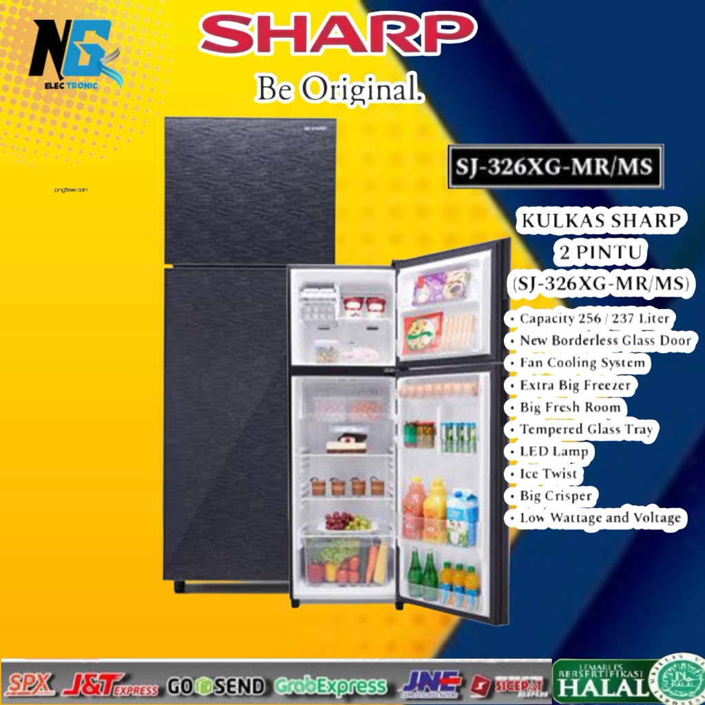 KULKAS SHARP SJ-326XG-MS