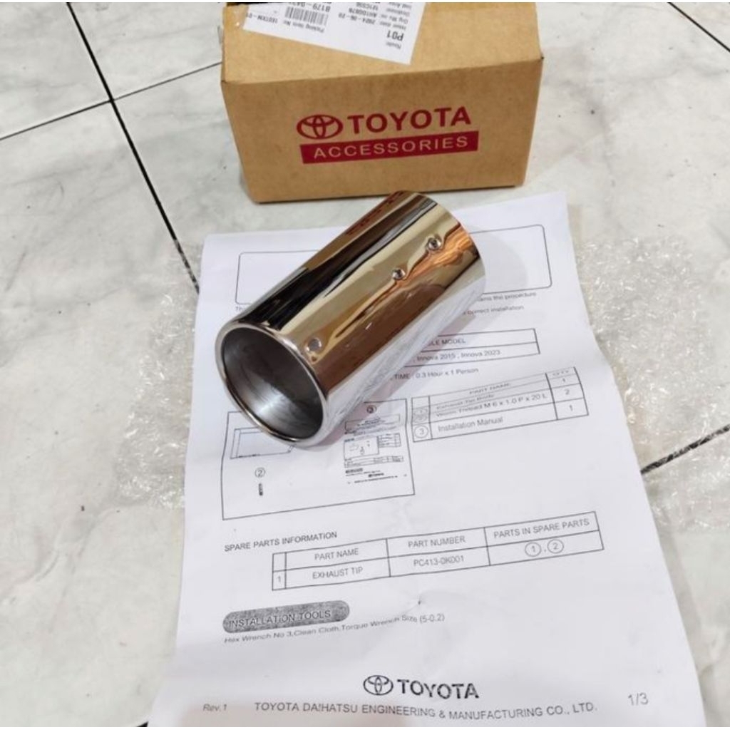 Muffler muffler finisher cover ujung knalpot Toyota Innova reborn 2016 2017 2018 2019 2020 2021 orig