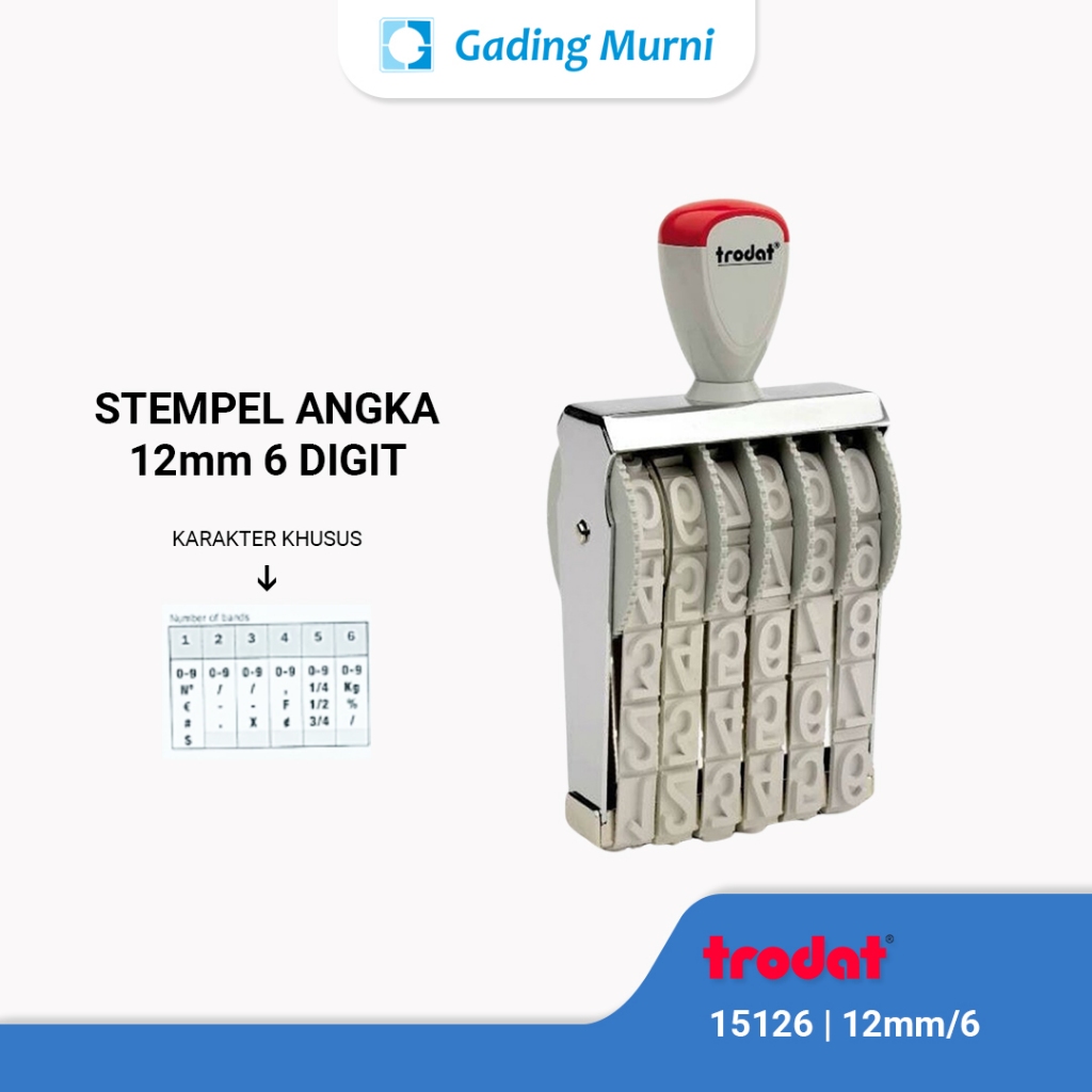 

Stempel Trodat 15126 (12mm 6digit) | STEMPEL NUMERATOR (ANGKA DAN SIMBOL BISA DIPUTAR)