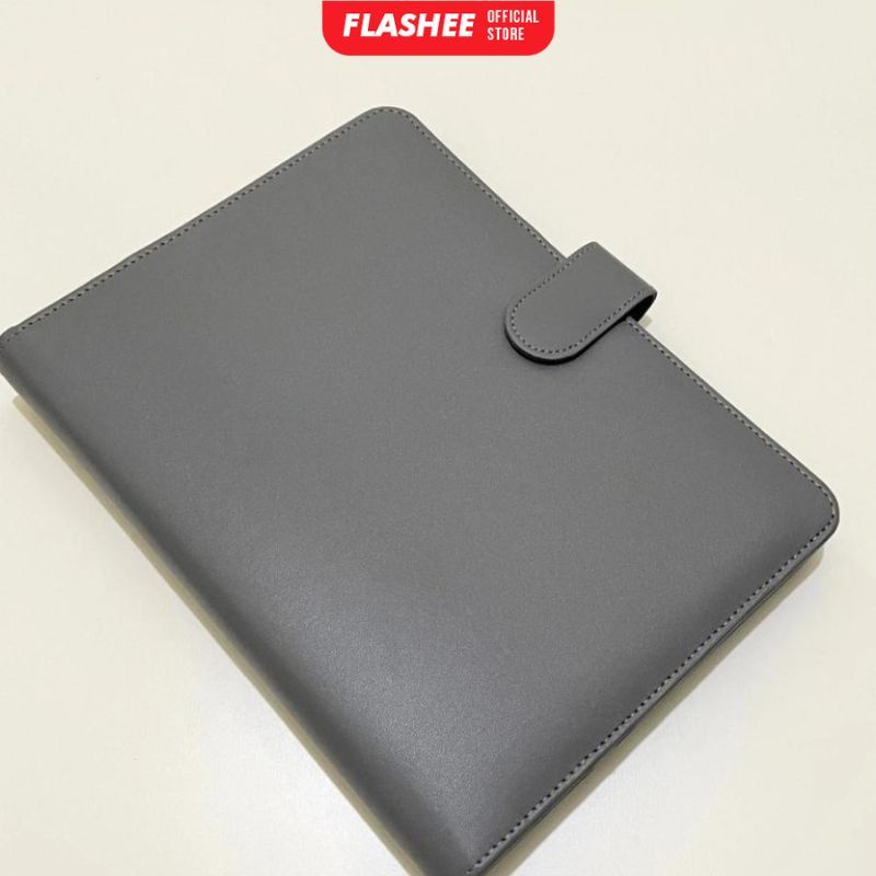 

Flashee Buku Binder Kulit B5 26 Ring Botebook Polos B5 Binder Abu Notebook Organizer Catatan Kerja