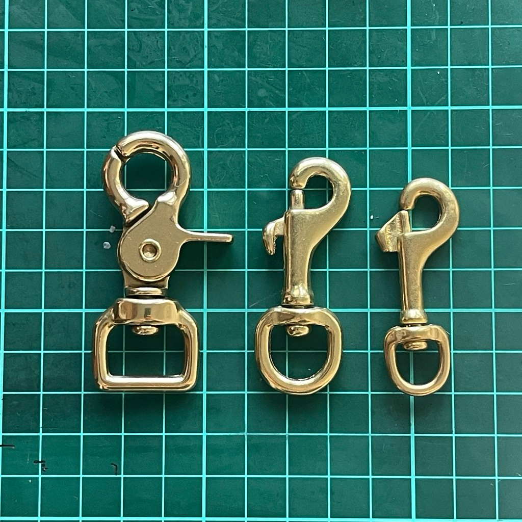 Snap hook bahan kuningan (brass) 14mm, 17mm, 20mm. Kait tali tuntun anjing anti karat. aksesoris tas